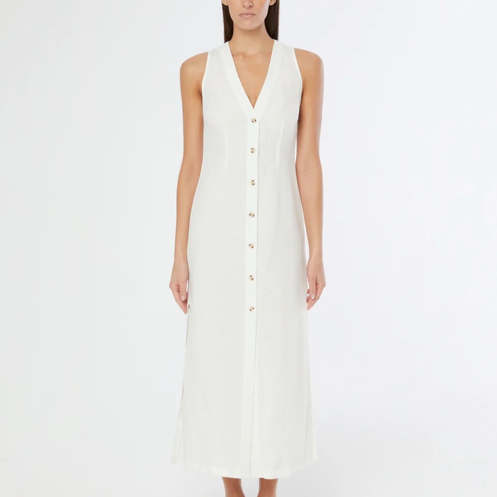 NWT Onia Air Linen Button Down Maxi Dress